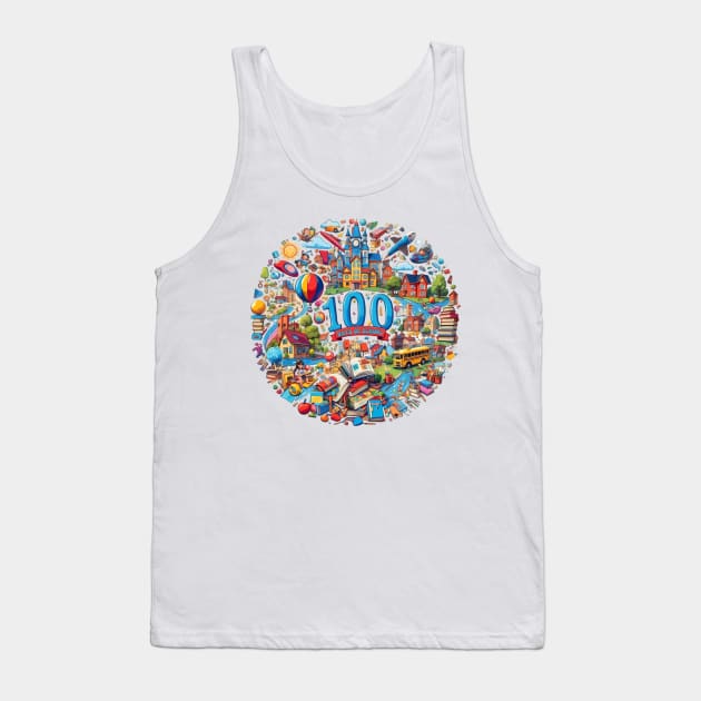 Funny 100 days of school adventure Tank Top by BrisaArtPrints